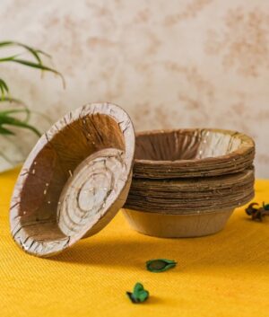 Areca Palm Leaf Bowls – Biodegradable & Eco-Friendly Disposable Bowls for Parties and Catering (20 Bowls)